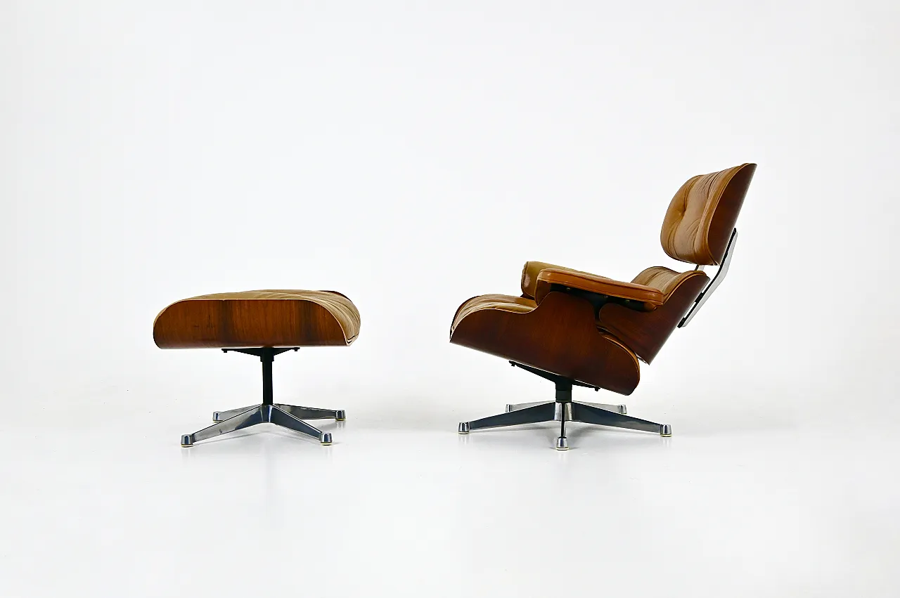Poltrona e ottomana di Charles & Ray Eames per Herman Miller, anni '70 4