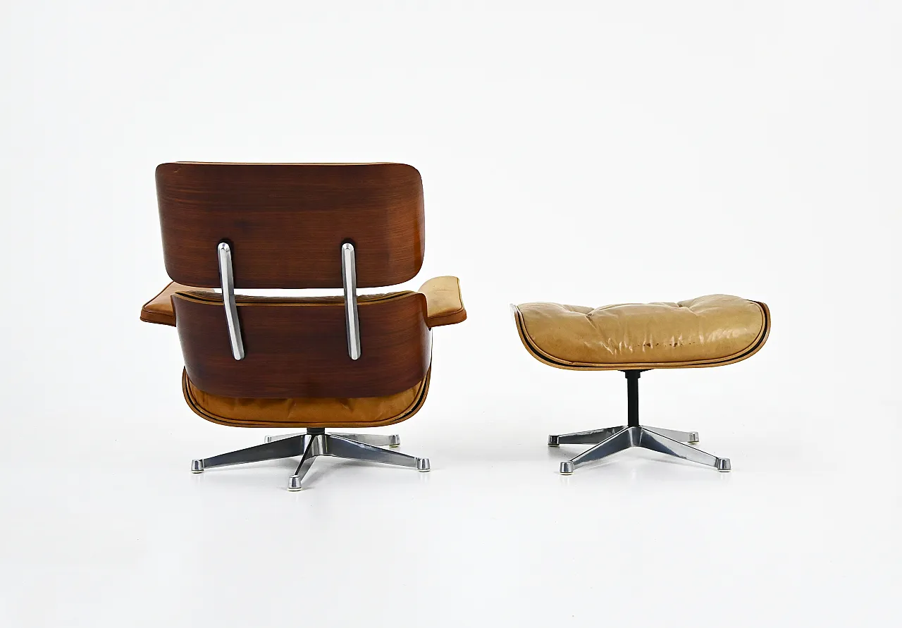 Poltrona e ottomana di Charles & Ray Eames per Herman Miller, anni '70 6
