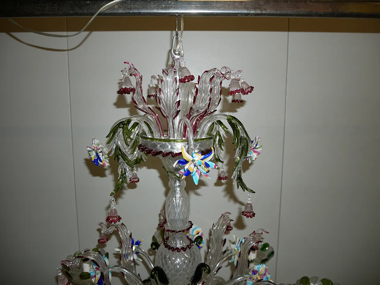 Lampadario in vetro di Murano, anni '70 4