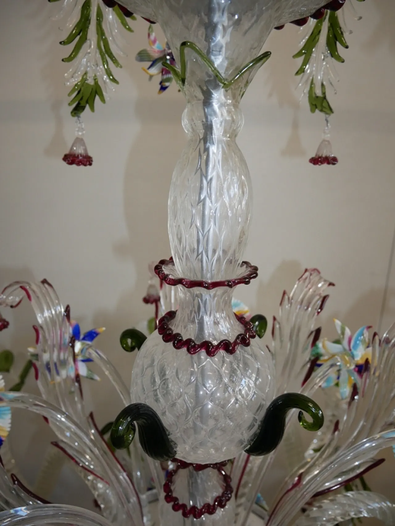 Lampadario in vetro di Murano, anni '70 5