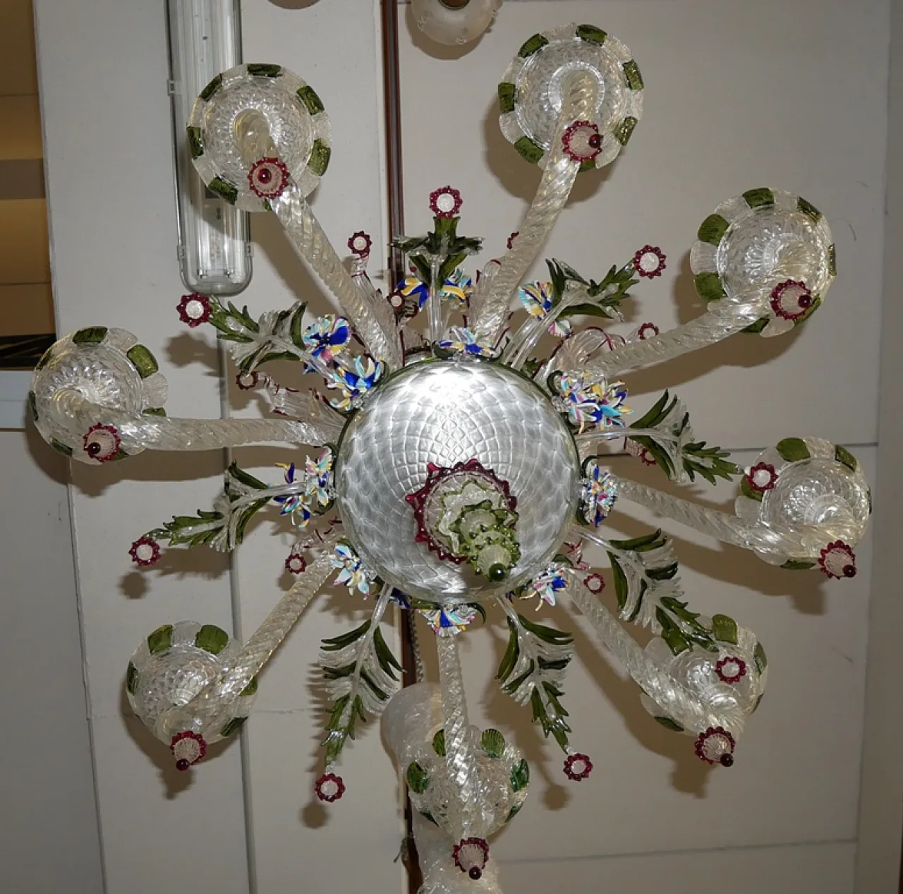 Lampadario in vetro di Murano, anni '70 8