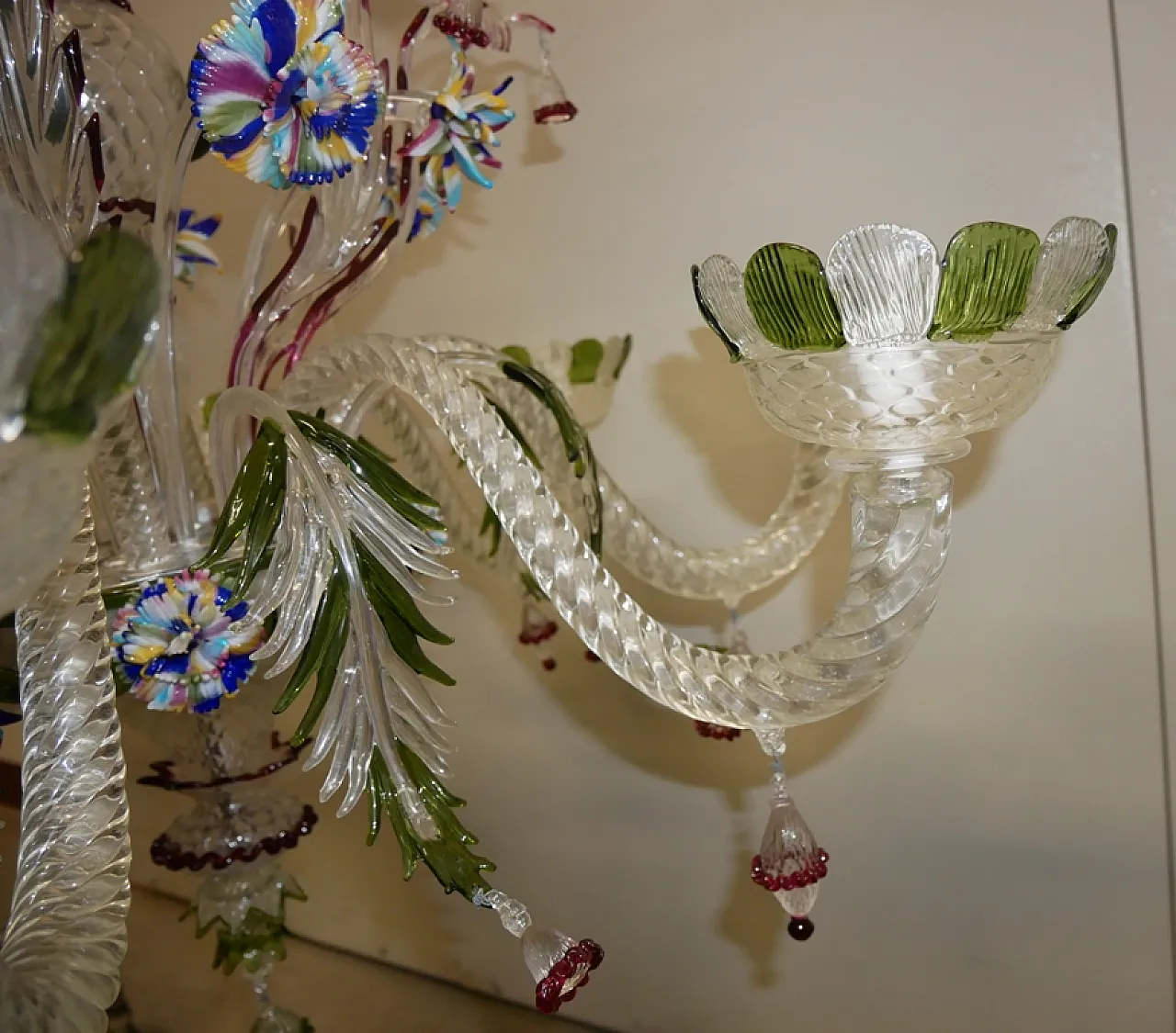 Lampadario in vetro di Murano, anni '70 9