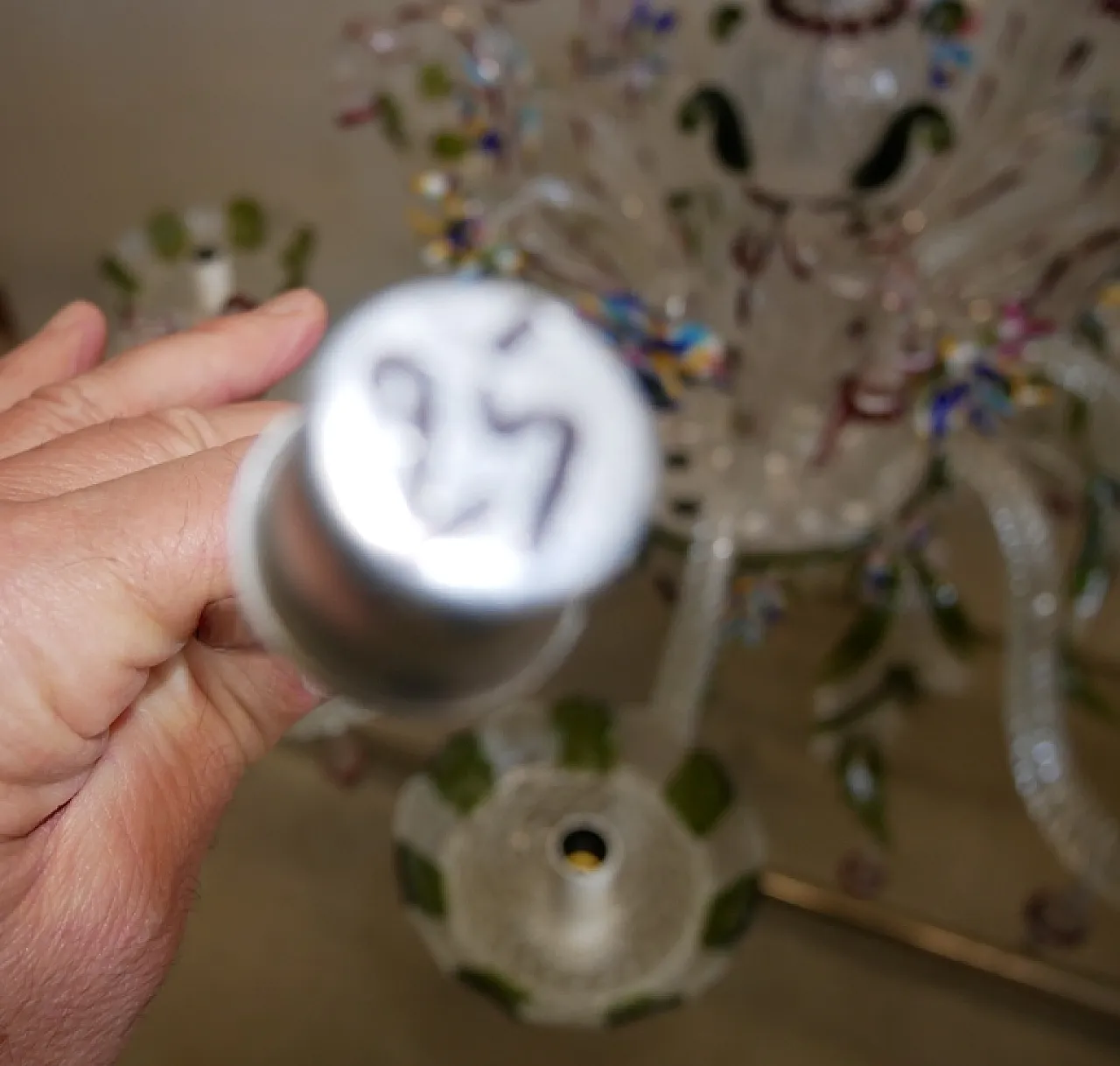 Lampadario in vetro di Murano, anni '70 10