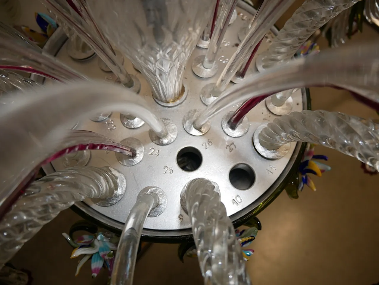 Lampadario in vetro di Murano, anni '70 11