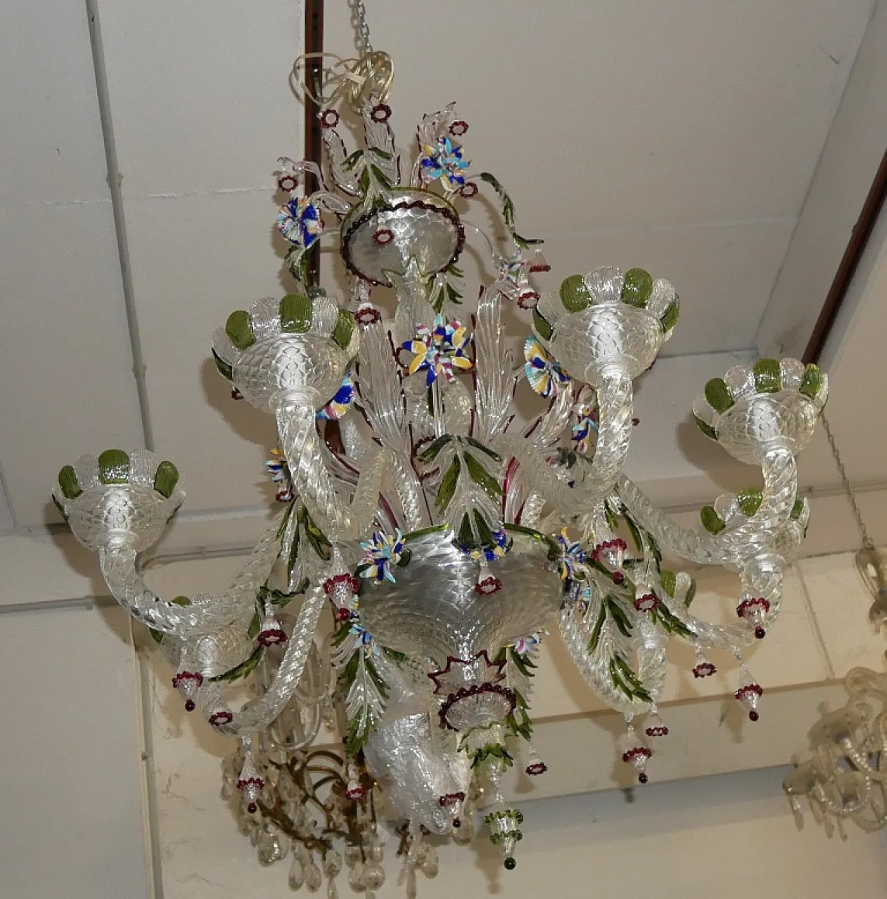 Lampadario in vetro di Murano, anni '70 13