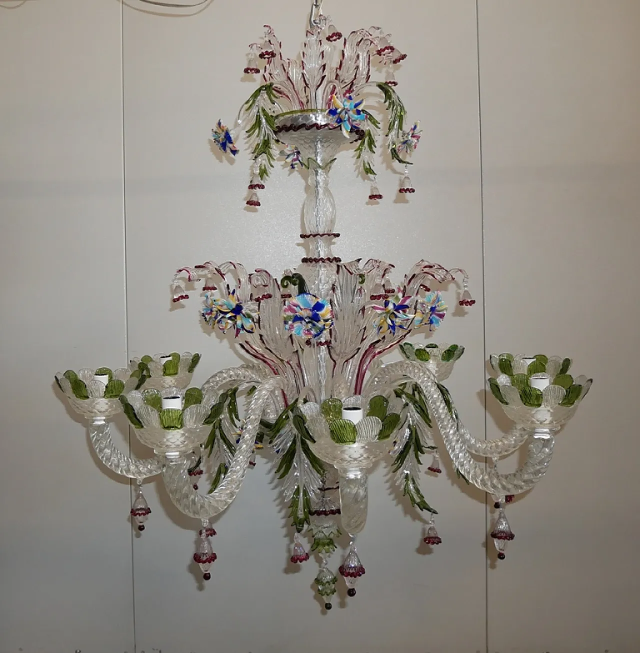 Lampadario in vetro di Murano, anni '70 16