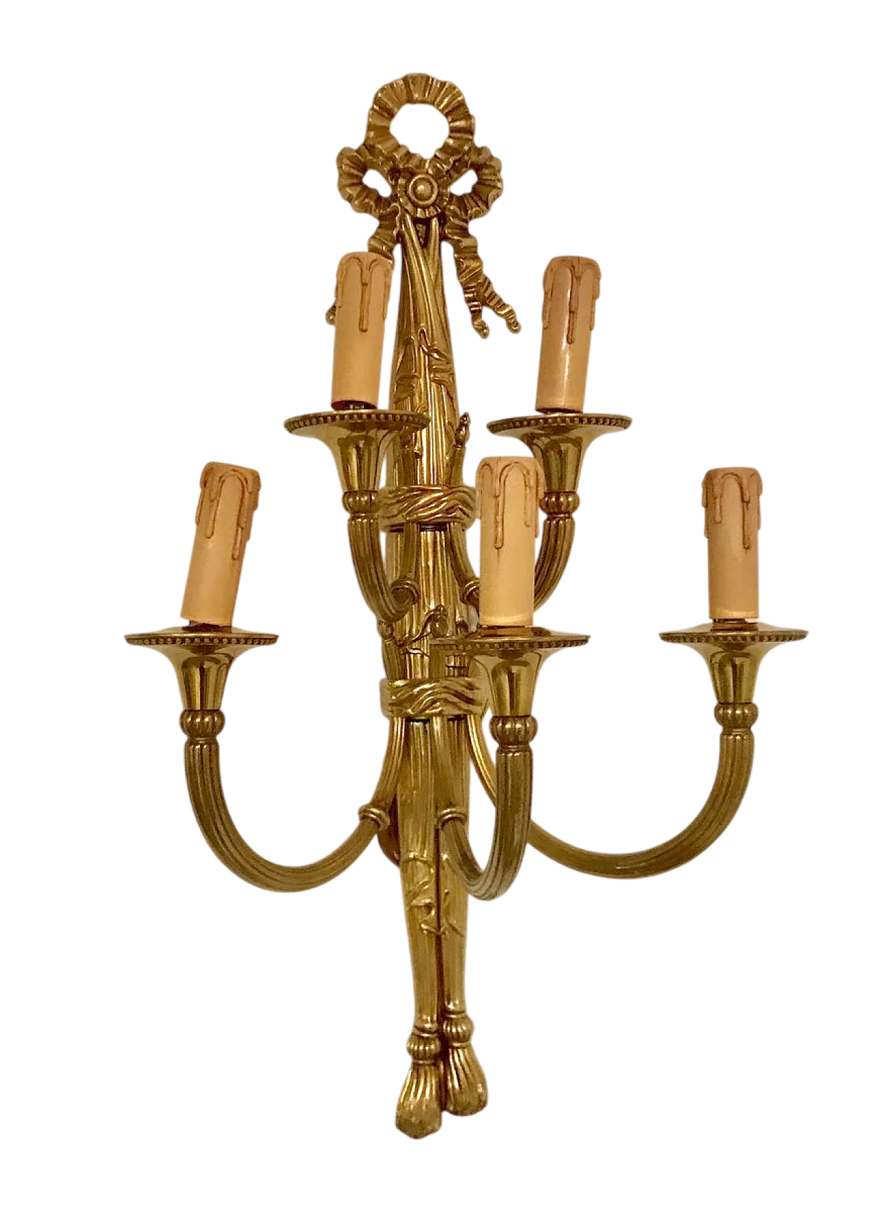 Pair of Gilt Bronze Sconces, 1970s 6