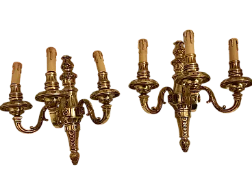 Pair of Gilt Bronze Sconces, 1970s