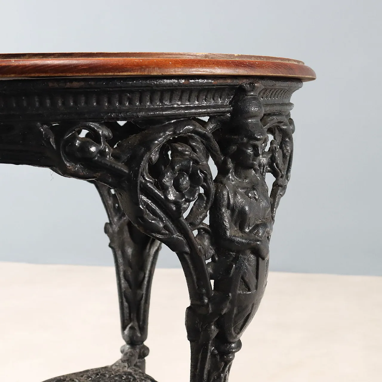 Tavolino in ghisa e rovere, '800 5