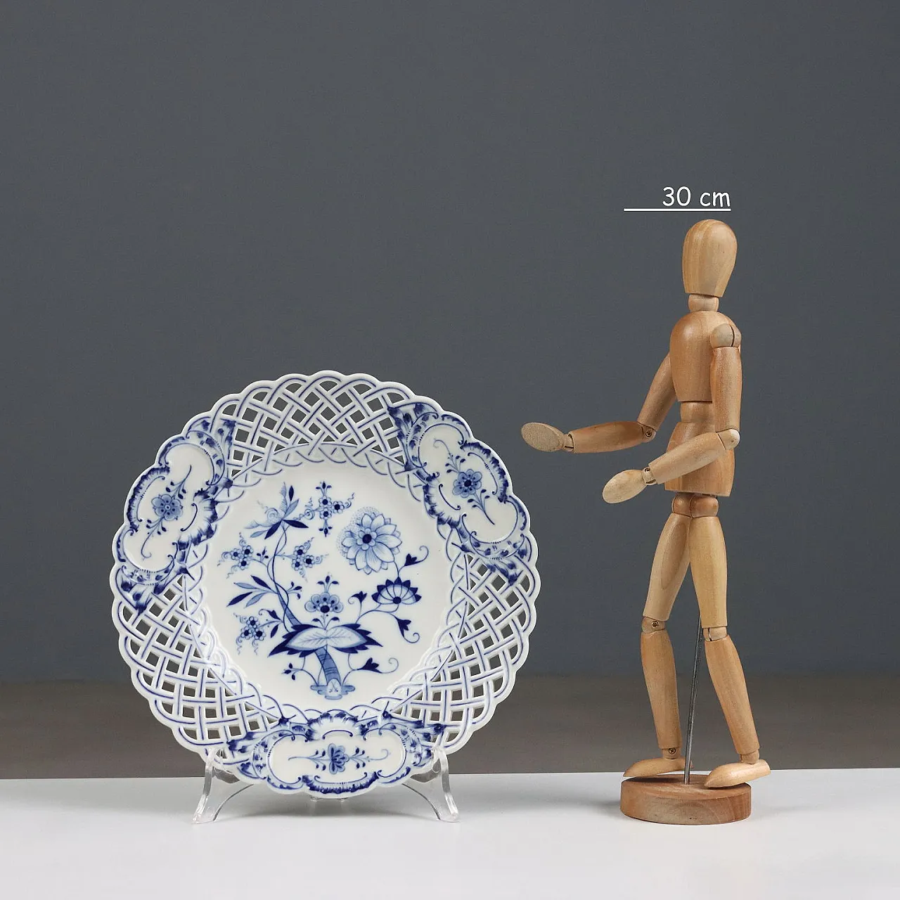 4 Piatti in porcellana Meissen con il motivo a cipolla, '900 2