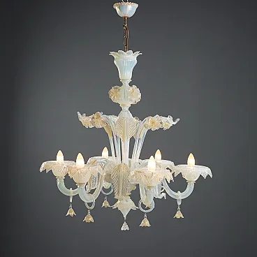 Lampadario in vetro soffiato di Murano, '800