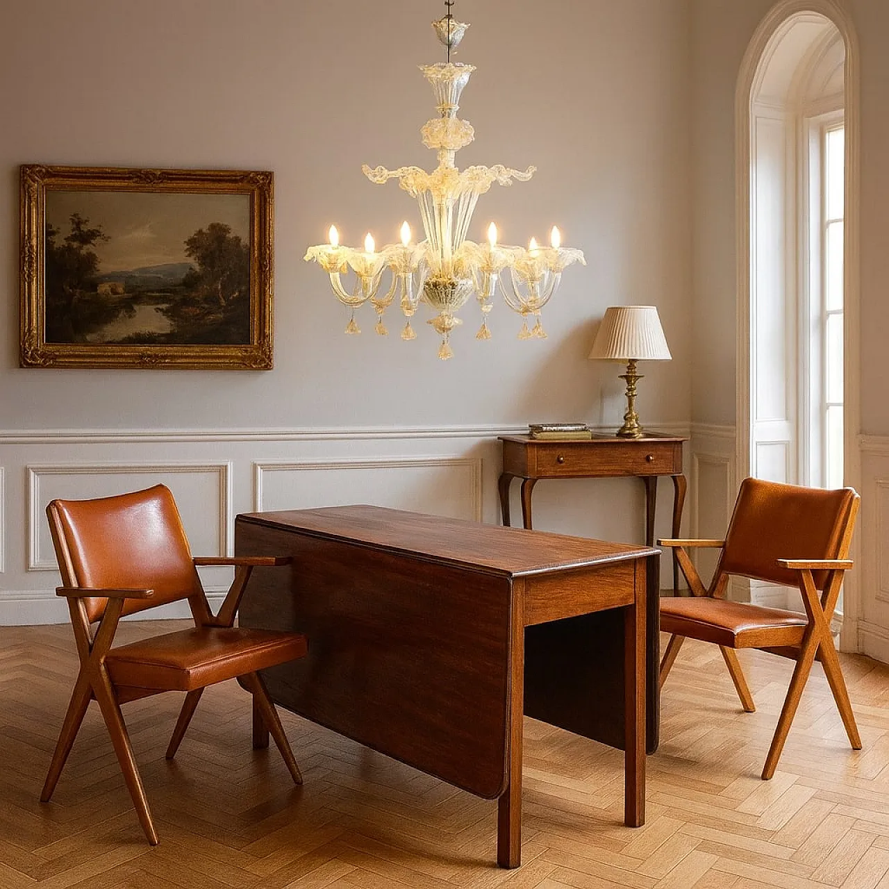 Lampadario in vetro soffiato di Murano, '800 2