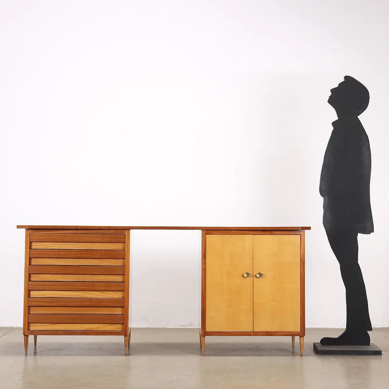 Maple and mahogany cabinet, mid-20th century 2