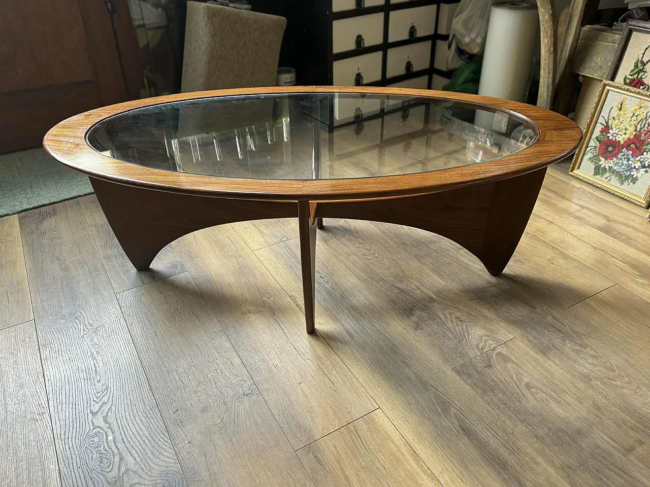 Astro coffee table in teak & glass by Victor Wilkins for G-Plan, 1960s 1