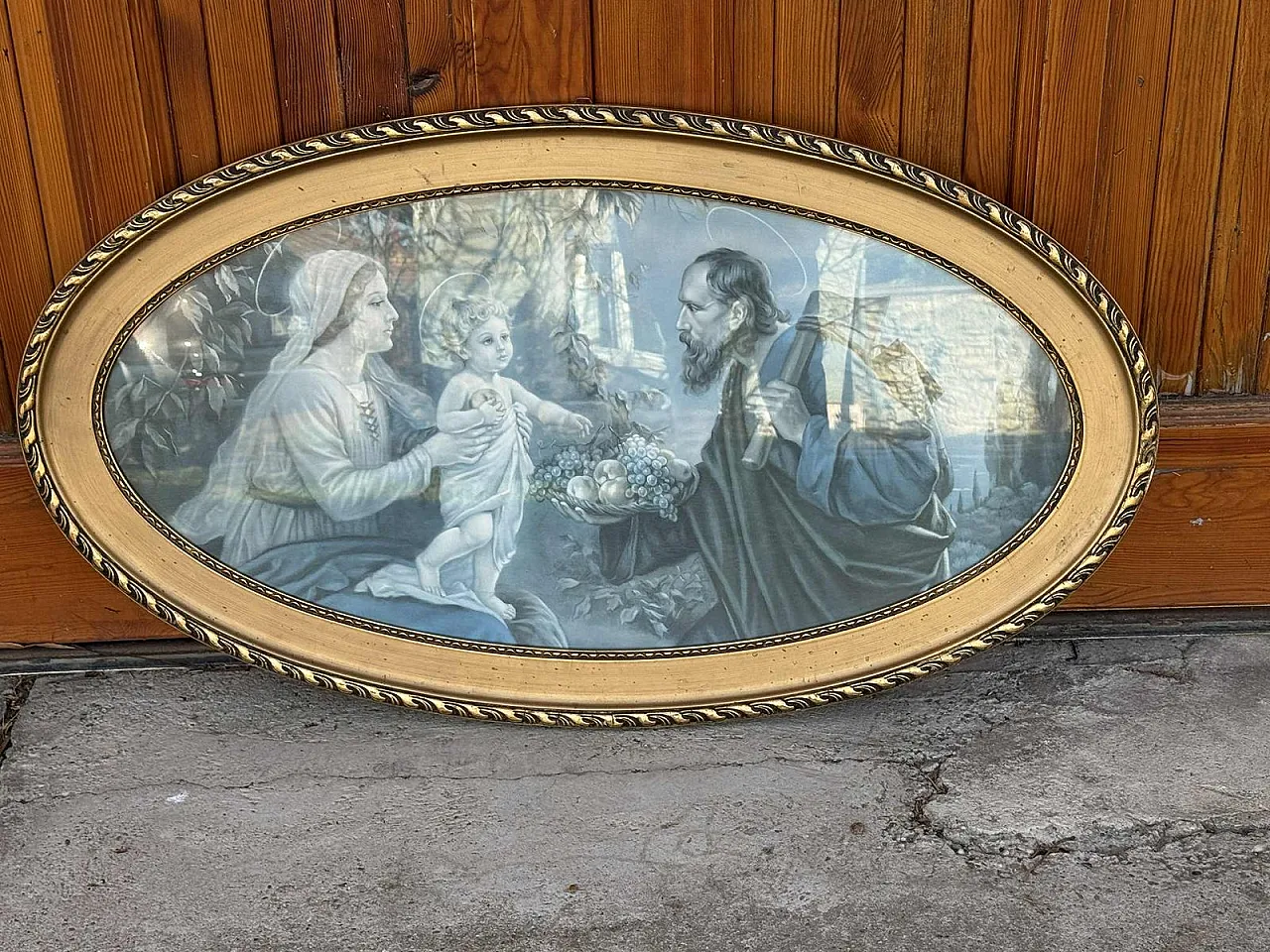 Artista Art Nouveau, Sacra Famiglia, stampa, incorniciata, inizio '900 4