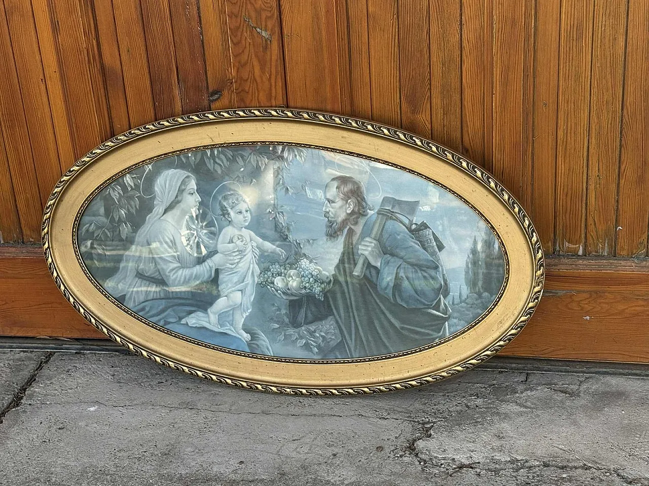 Artista Art Nouveau, Sacra Famiglia, stampa, incorniciata, inizio '900 5