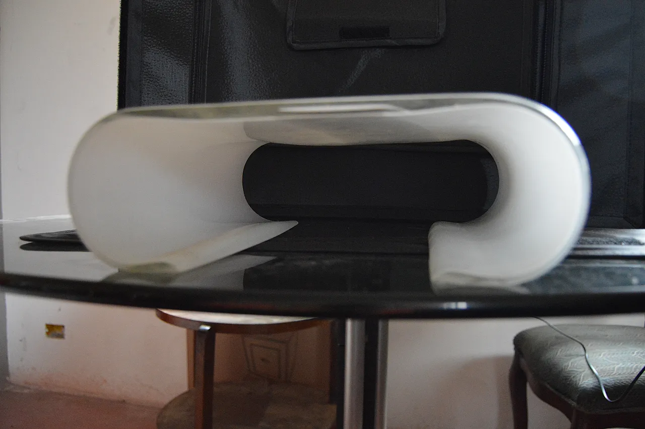 8 Applique in vetro di Murano, bianco e trasparente, anni '70 4