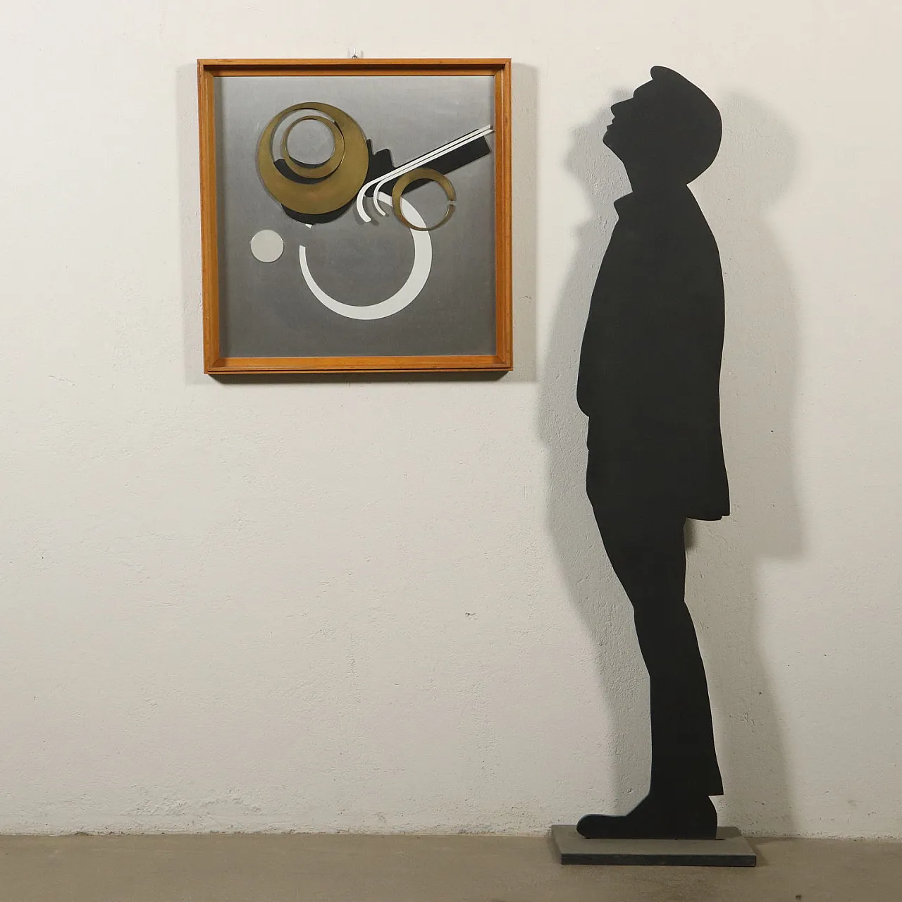 Composizione astratta con struttura in metallo, anni '70 2