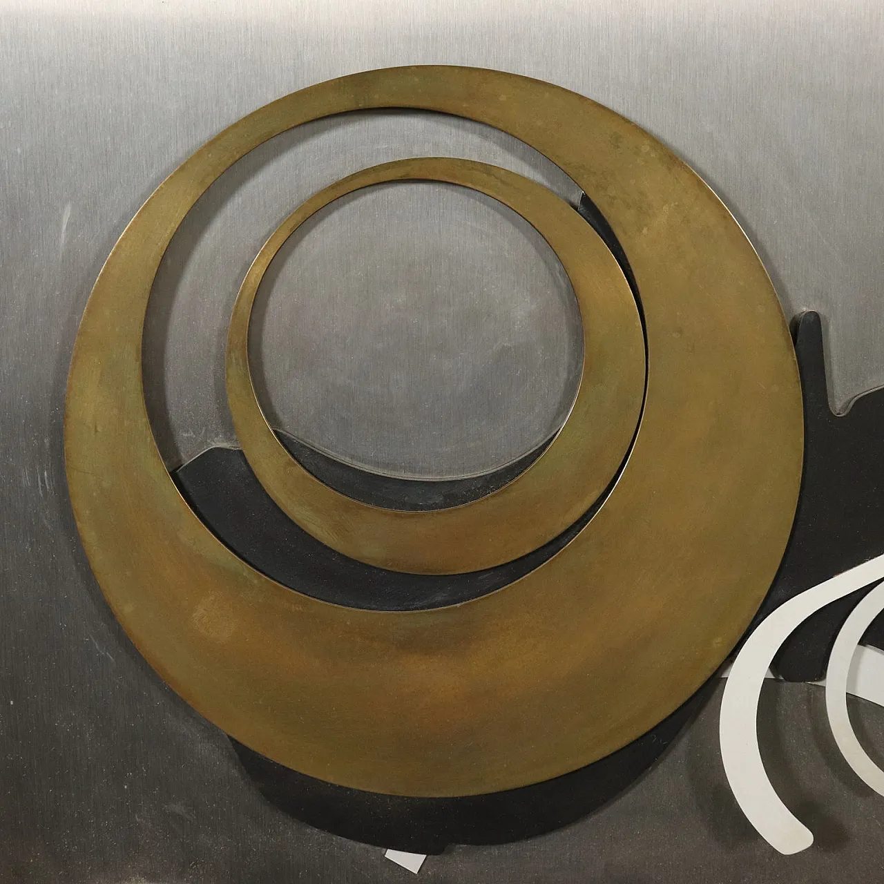 Composizione astratta con struttura in metallo, anni '70 3