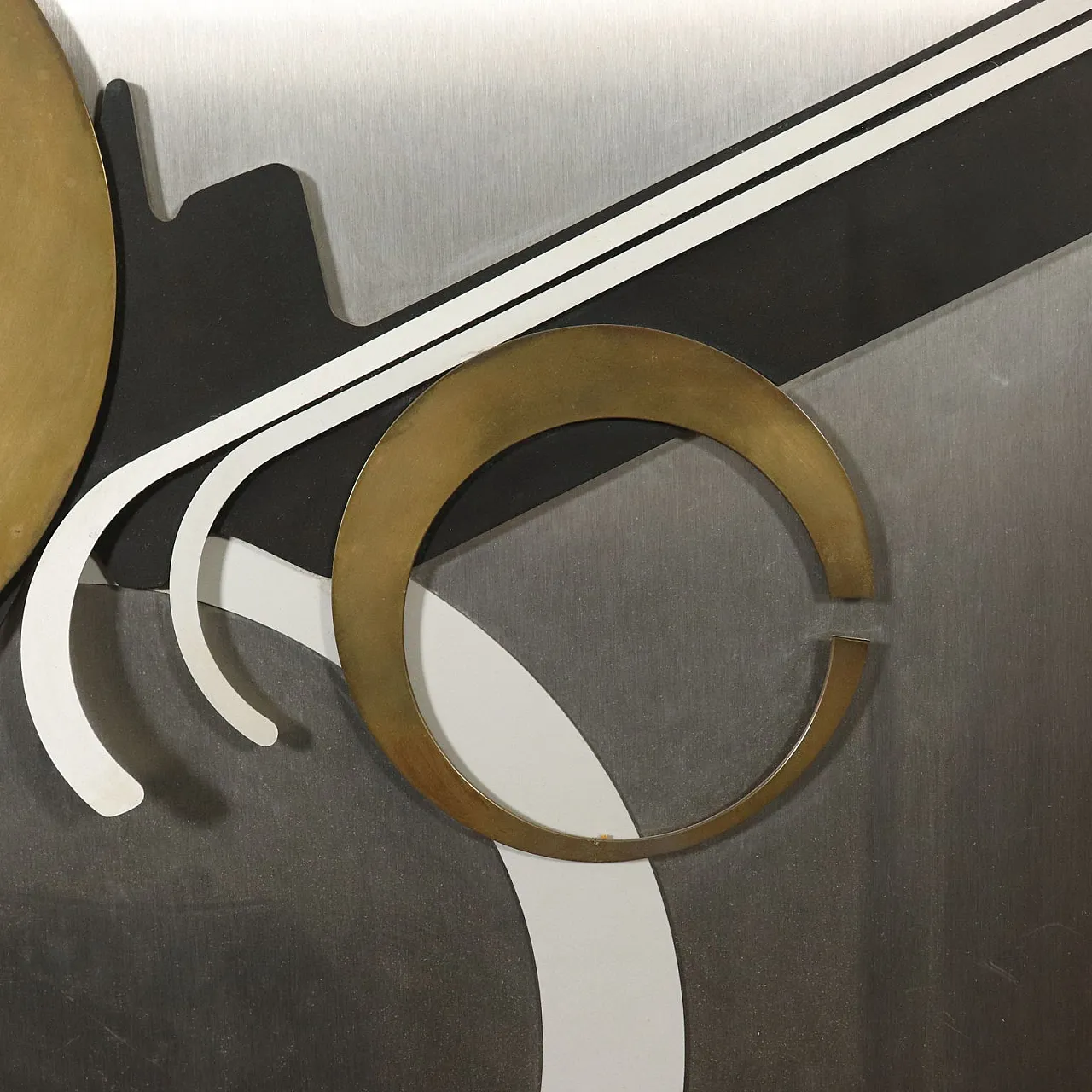 Composizione astratta con struttura in metallo, anni '70 4