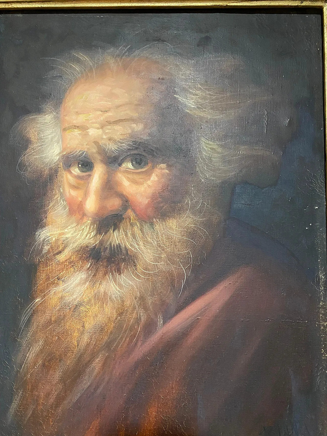Pittore Italiano Volto di vecchio con barba, fine '800 2