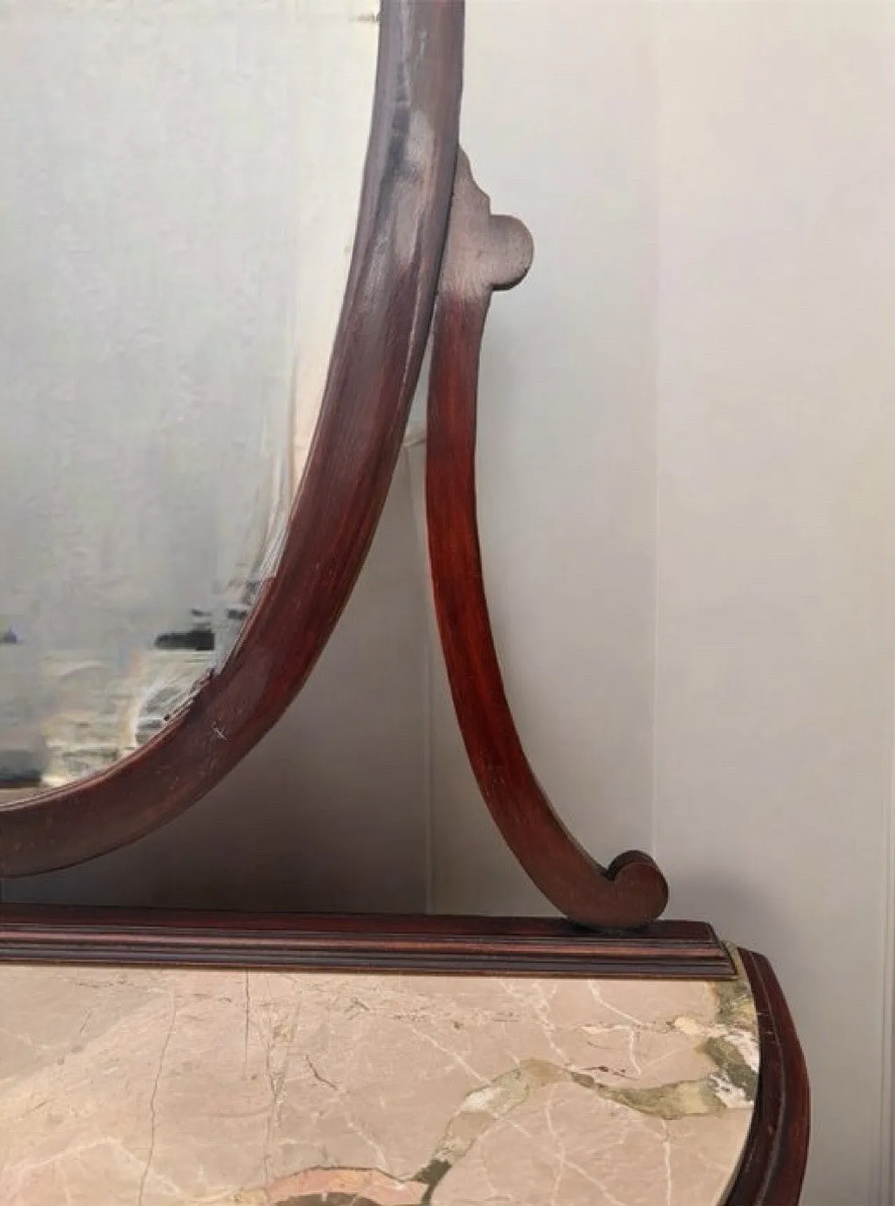 Inlaid crescent wooden furniture console sideboard, 1930s 4