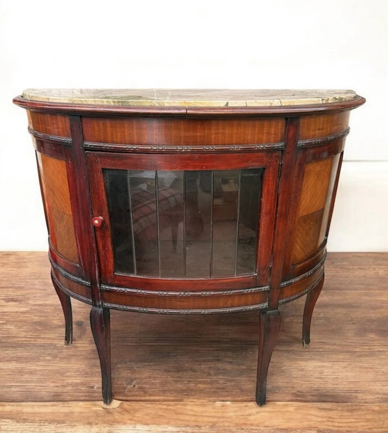 Inlaid crescent wooden furniture console sideboard, 1930s 8