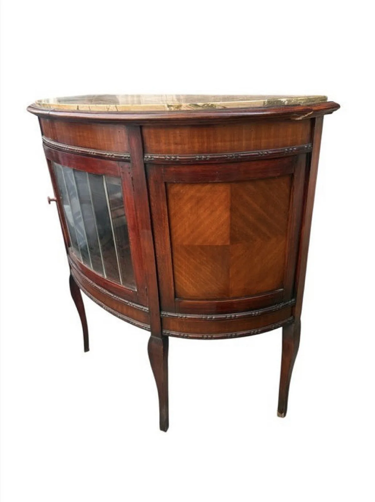 Inlaid crescent wooden furniture console sideboard, 1930s 9