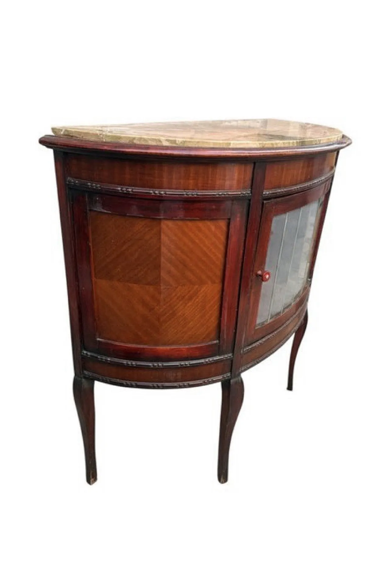 Inlaid crescent wooden furniture console sideboard, 1930s 10