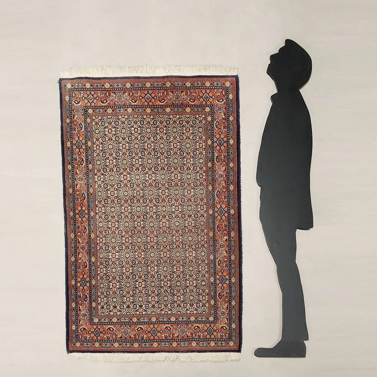 Tappeto Fango in cotone e lana, maglia fine, realizzato a mano, '900 2