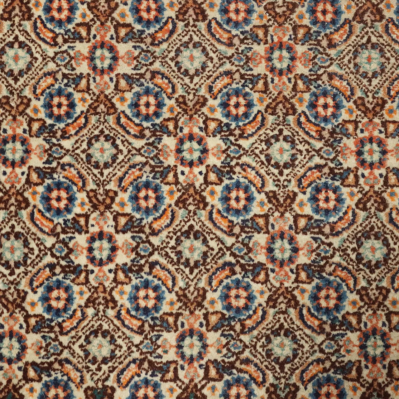 Tappeto Fango in cotone e lana, maglia fine, realizzato a mano, '900 4