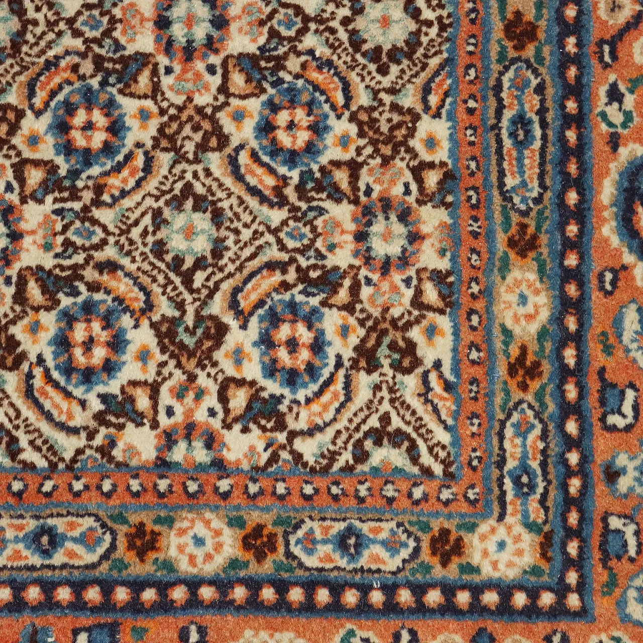 Tappeto Fango in cotone e lana, maglia fine, realizzato a mano, '900 5