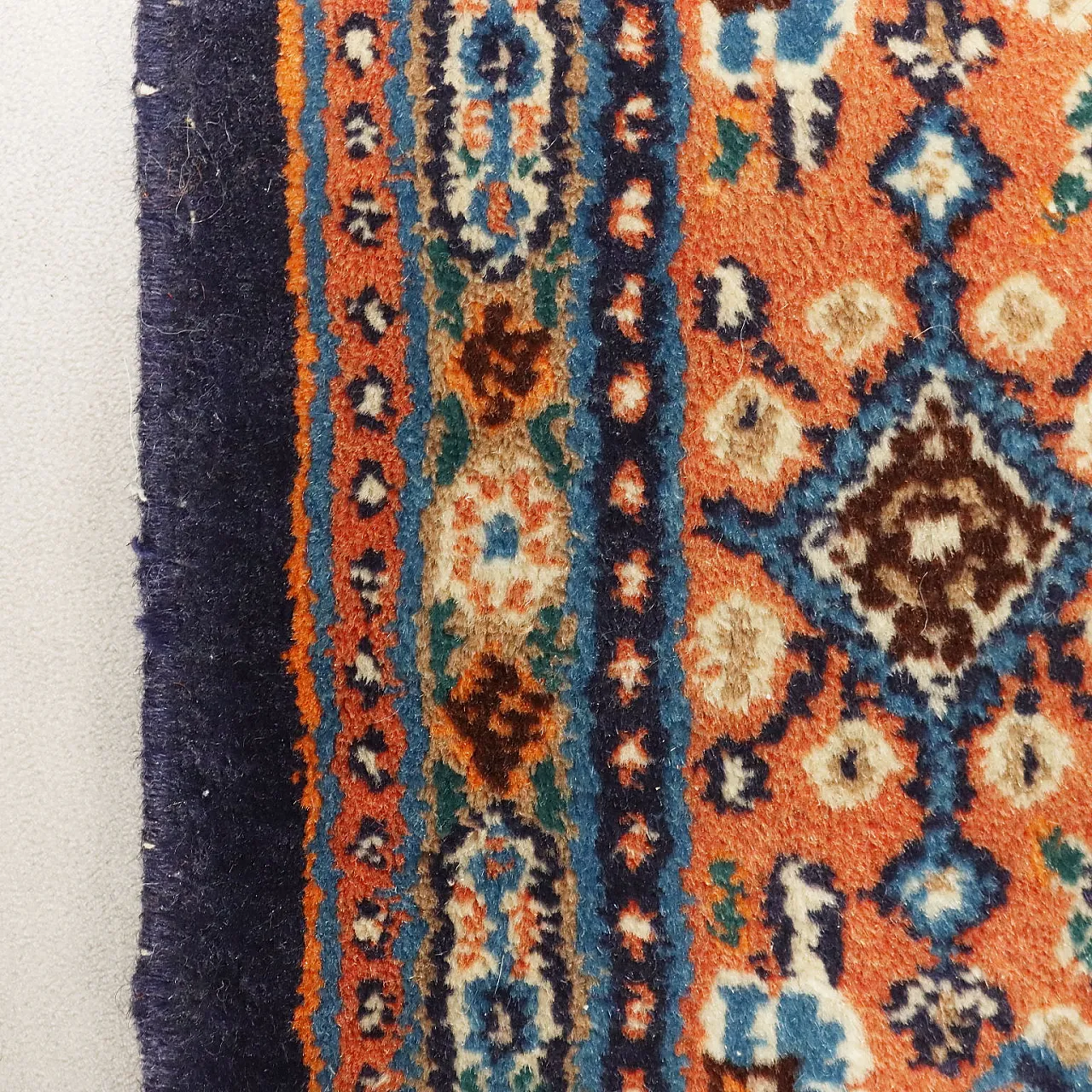 Tappeto Fango in cotone e lana, maglia fine, realizzato a mano, '900 7