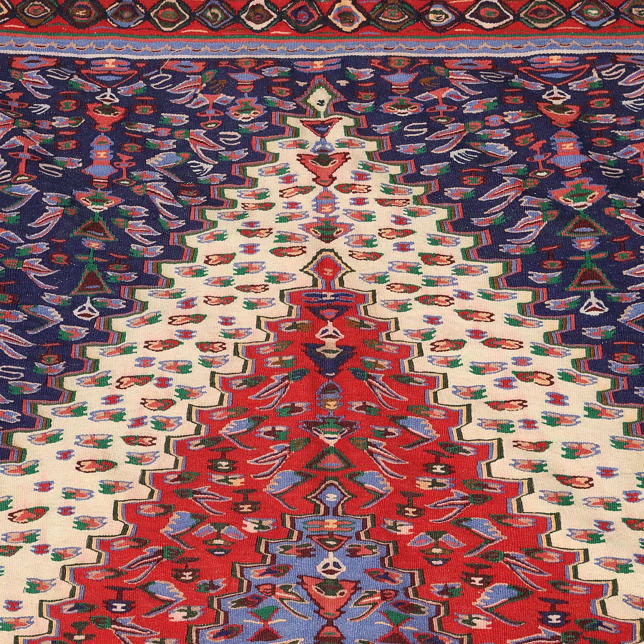 Tappeto Senne' Kilim in cotone e lana, nodo extrafine, '900 5