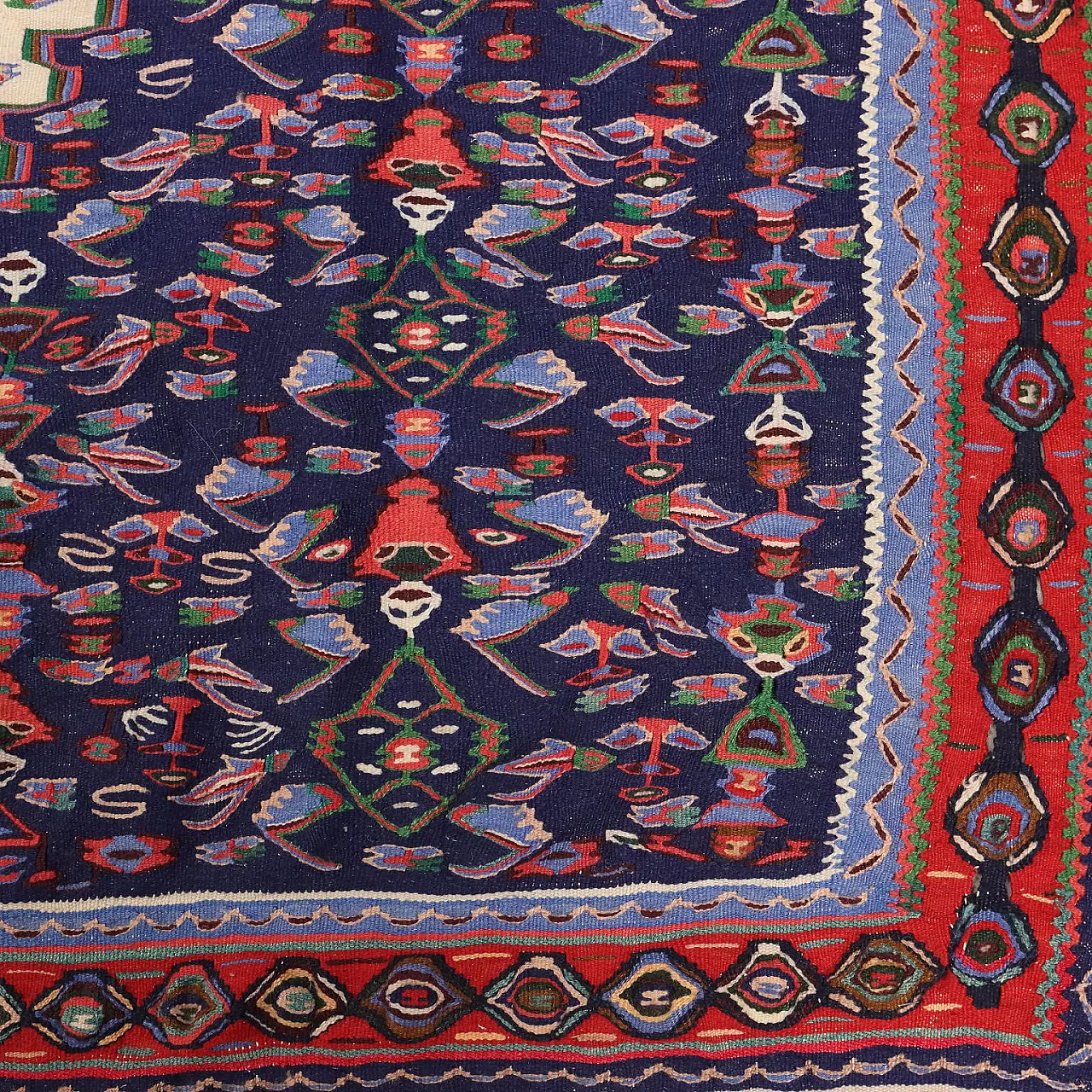 Tappeto Senne' Kilim in cotone e lana, nodo extrafine, '900 6