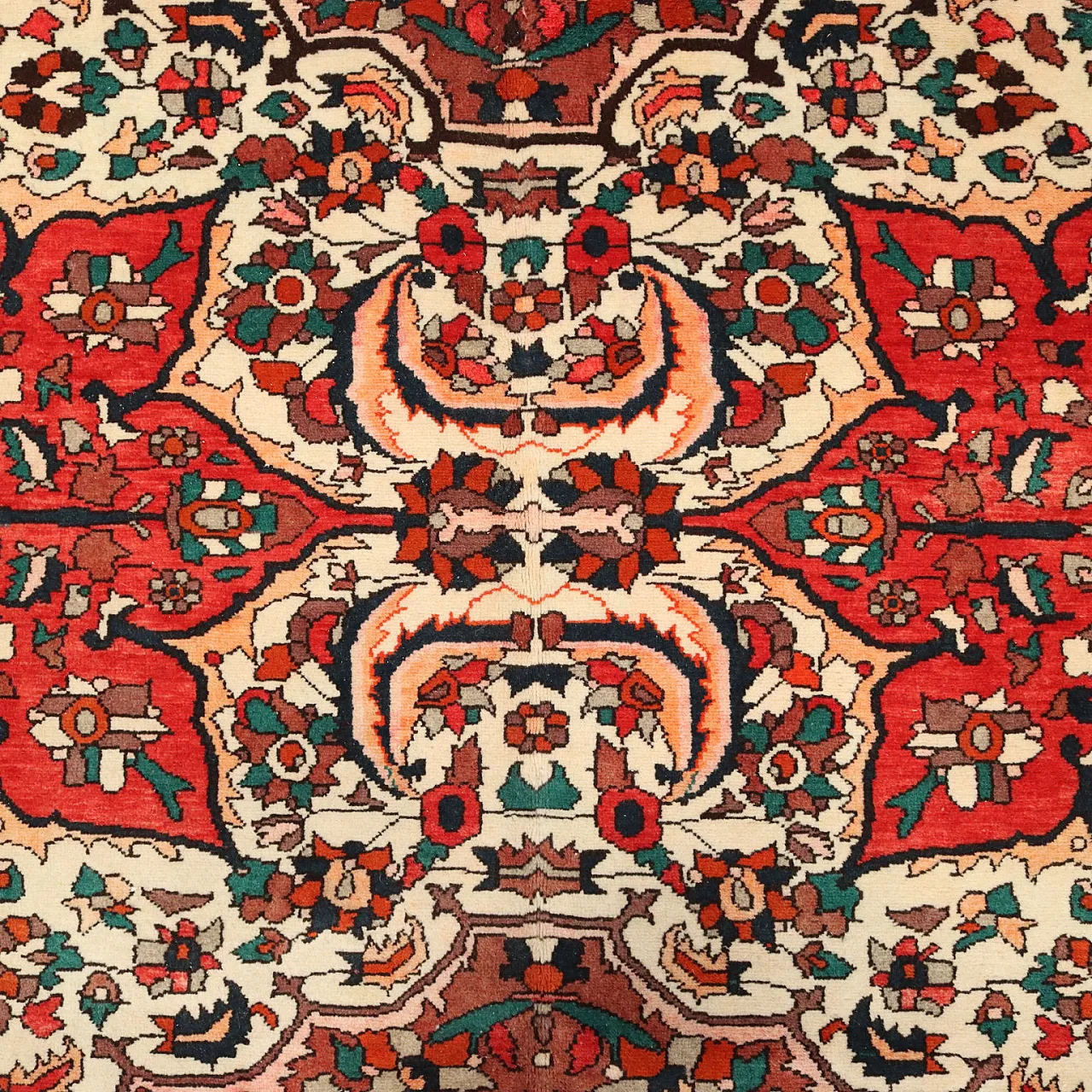 Tappeto Baktiary in cotone e lana, nodo grosso, fatto a mano, '900 4