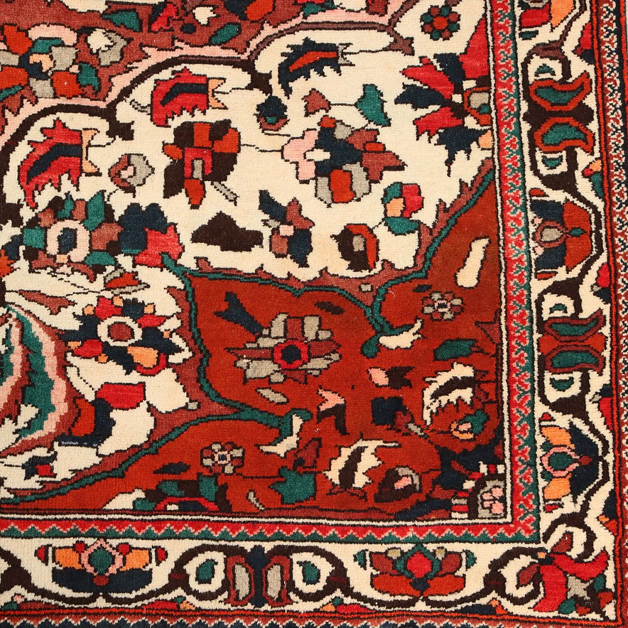 Tappeto Baktiary in cotone e lana, nodo grosso, fatto a mano, '900 6