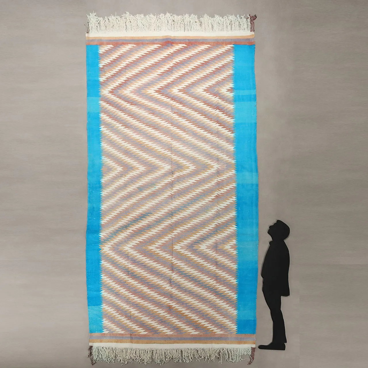 Tappeto Kilim in cotone e lana, nodo fine, realizzato a mano, '900 2