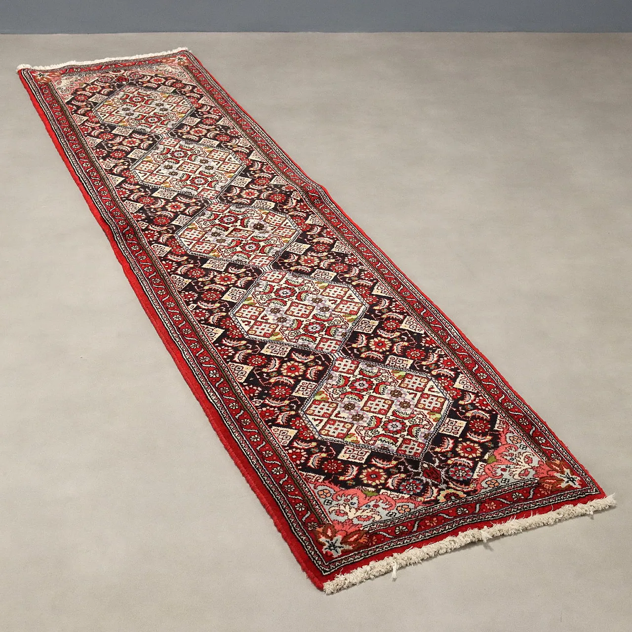 Tappeto Bijar in cotone e lana, nodo fine, realizzato a mano, '900 1