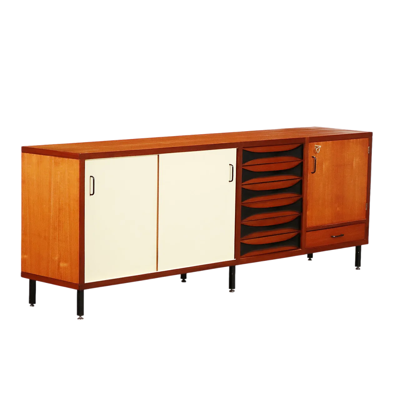 Credenza con ante scorrevoli in teak e formica, '900 11