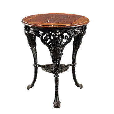 Tavolino in ghisa e rovere, '800