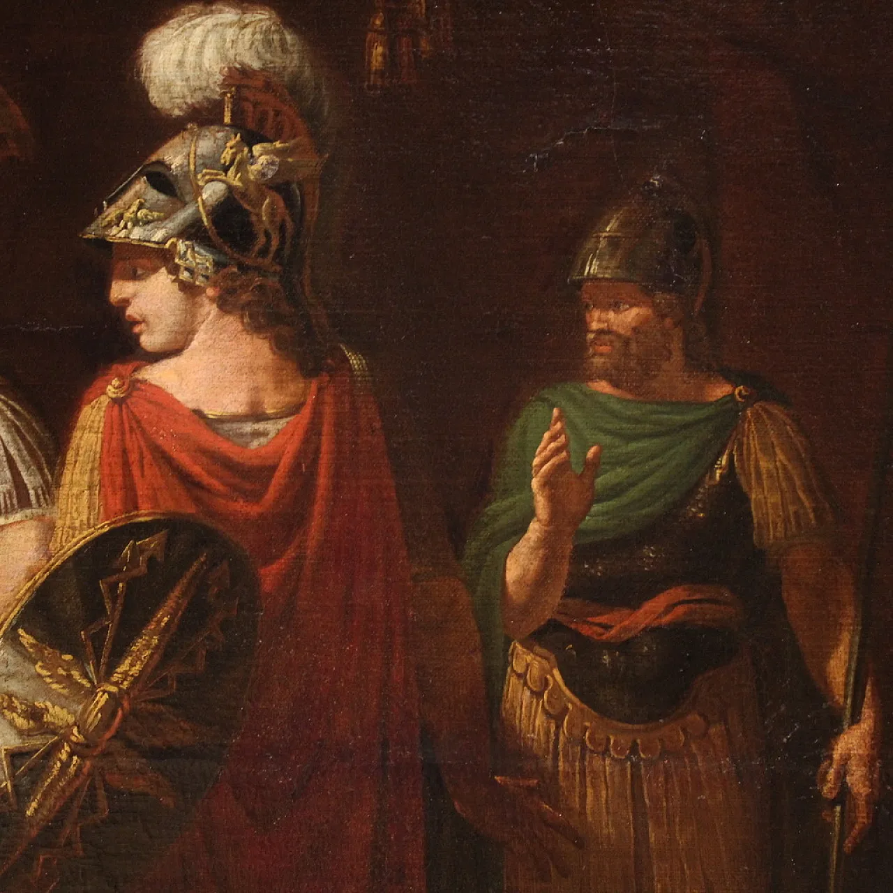 Dipinto Neoclassico con Alessandro Magno, olio su tela, '700 15