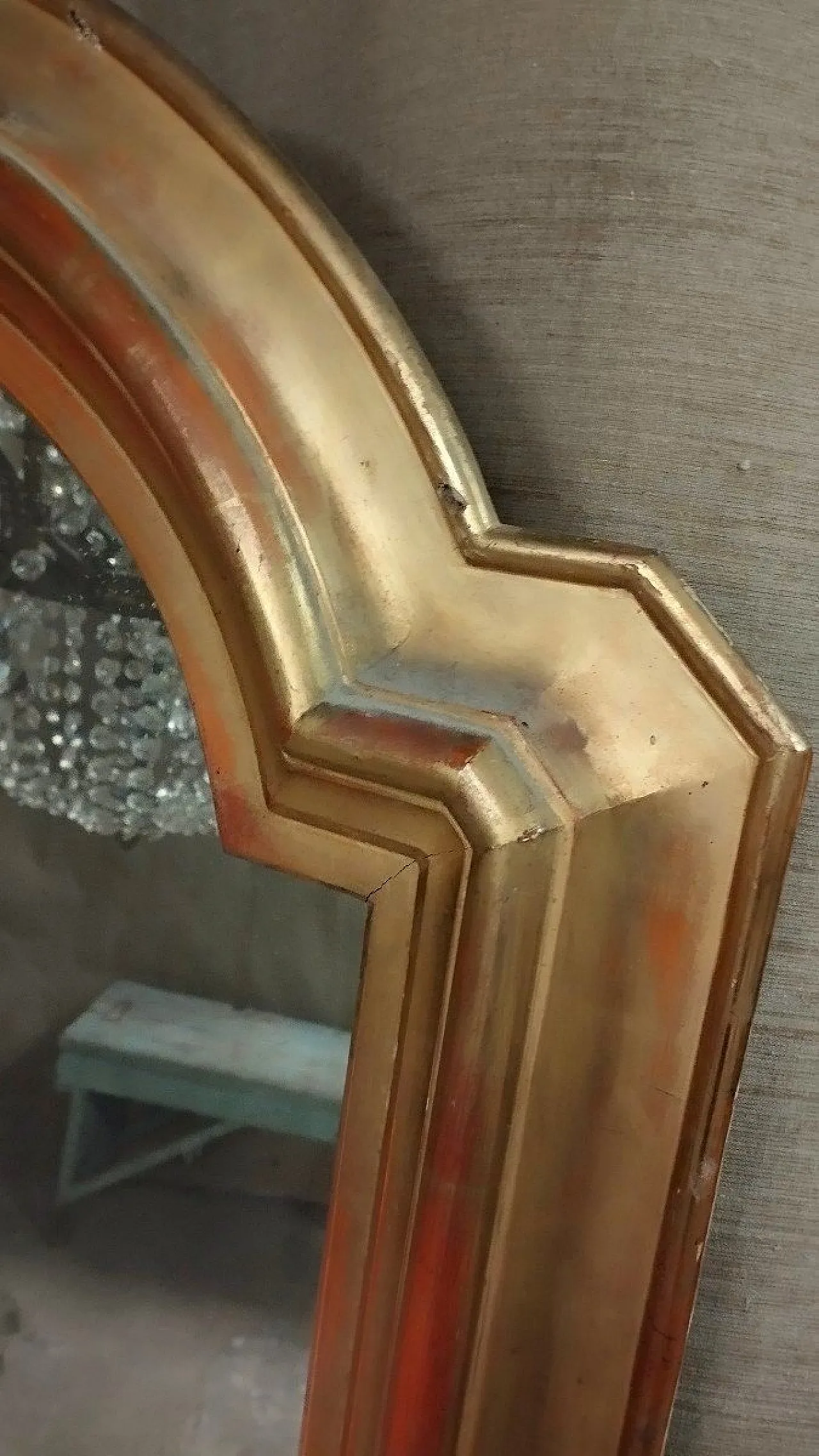 Specchio in legno con vernice dorata, '800 4