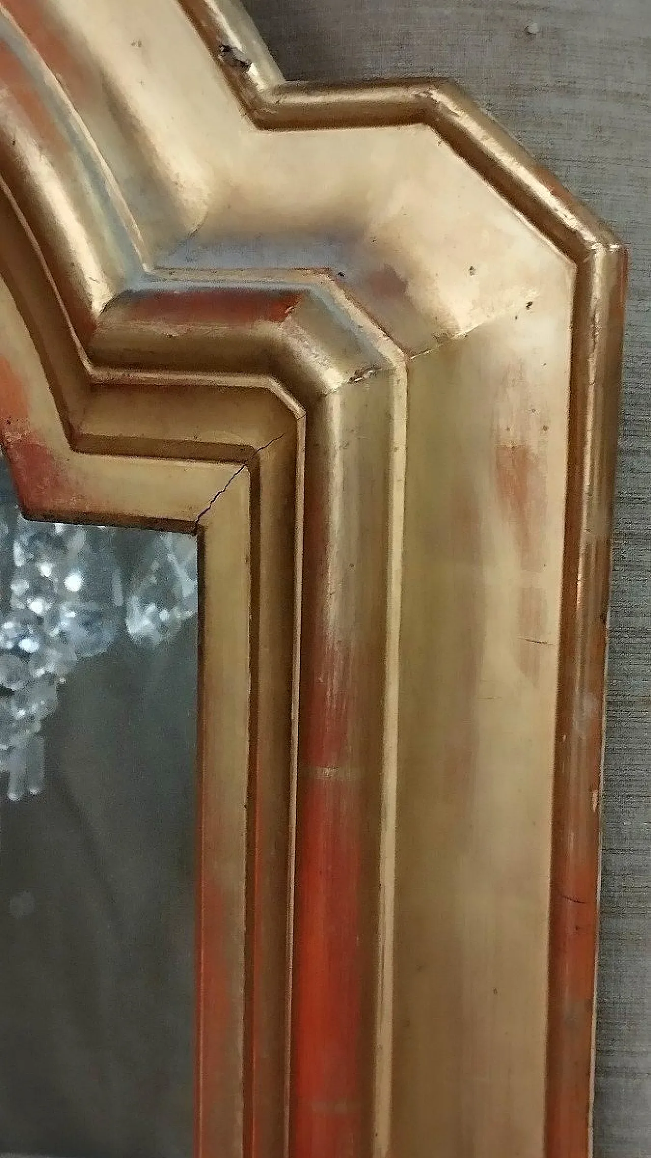 Specchio in legno con vernice dorata, '800 5