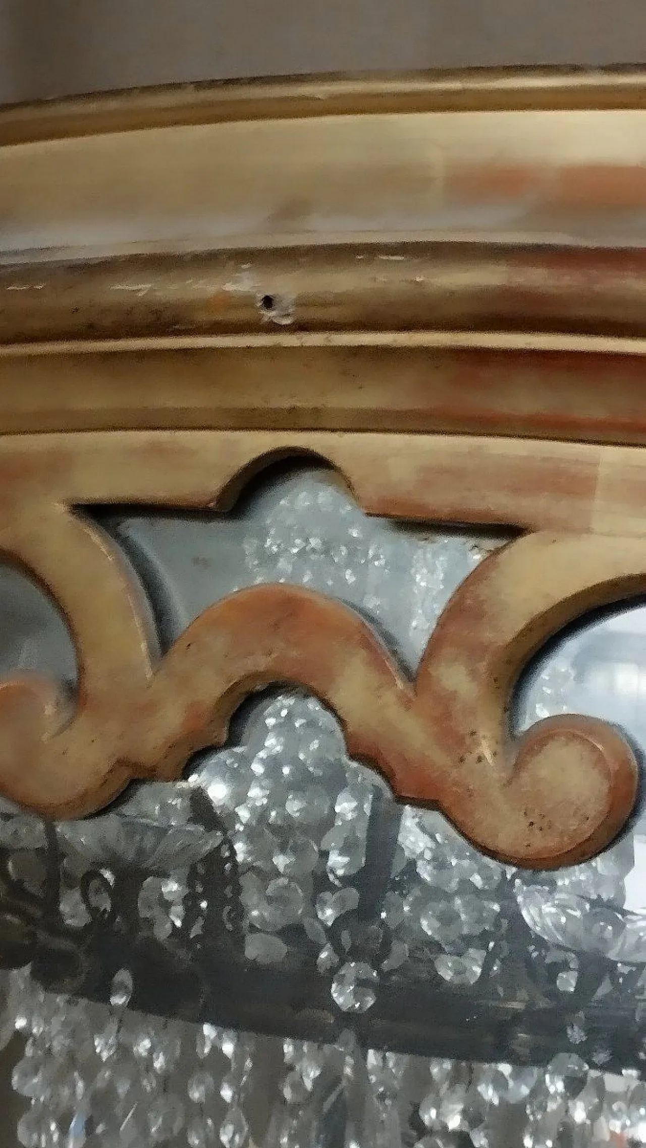 Specchio in legno con vernice dorata, '800 6