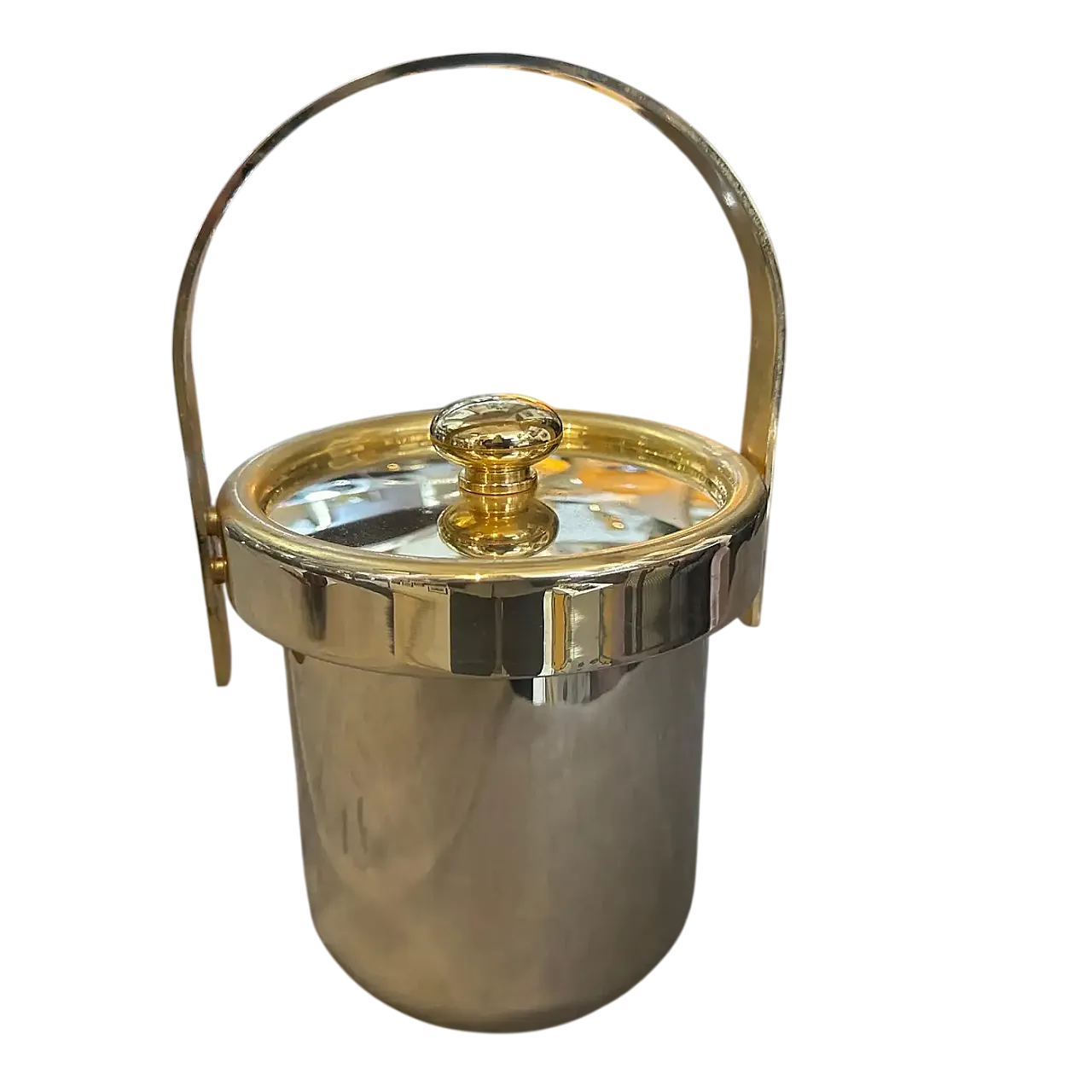 Mid-Century Modern gilded metal ice bucket, 1970s 11