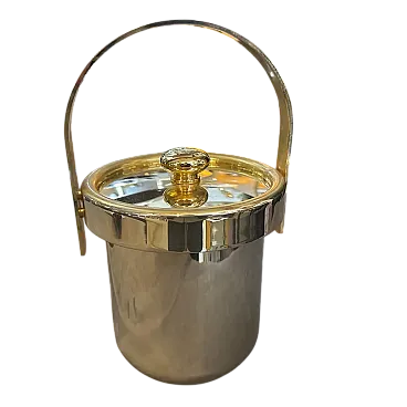 Mid-Century Modern gilded metal ice bucket, 1970s