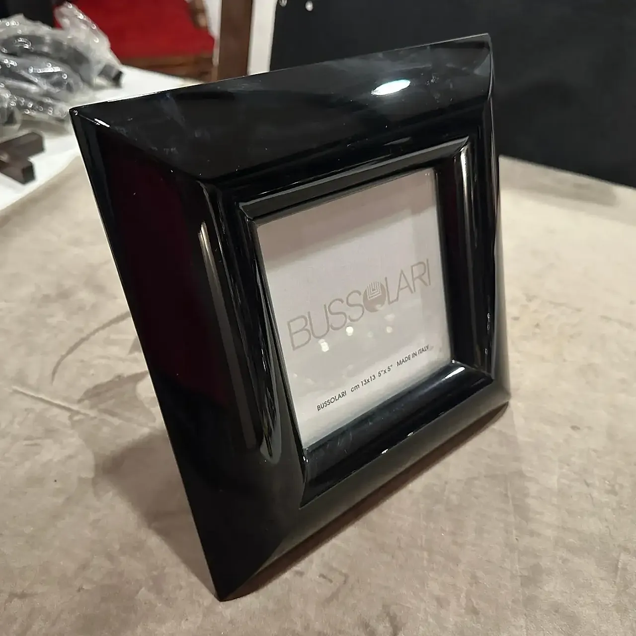 Square frame in black lacquered wood by Bussolari, 1990s 2