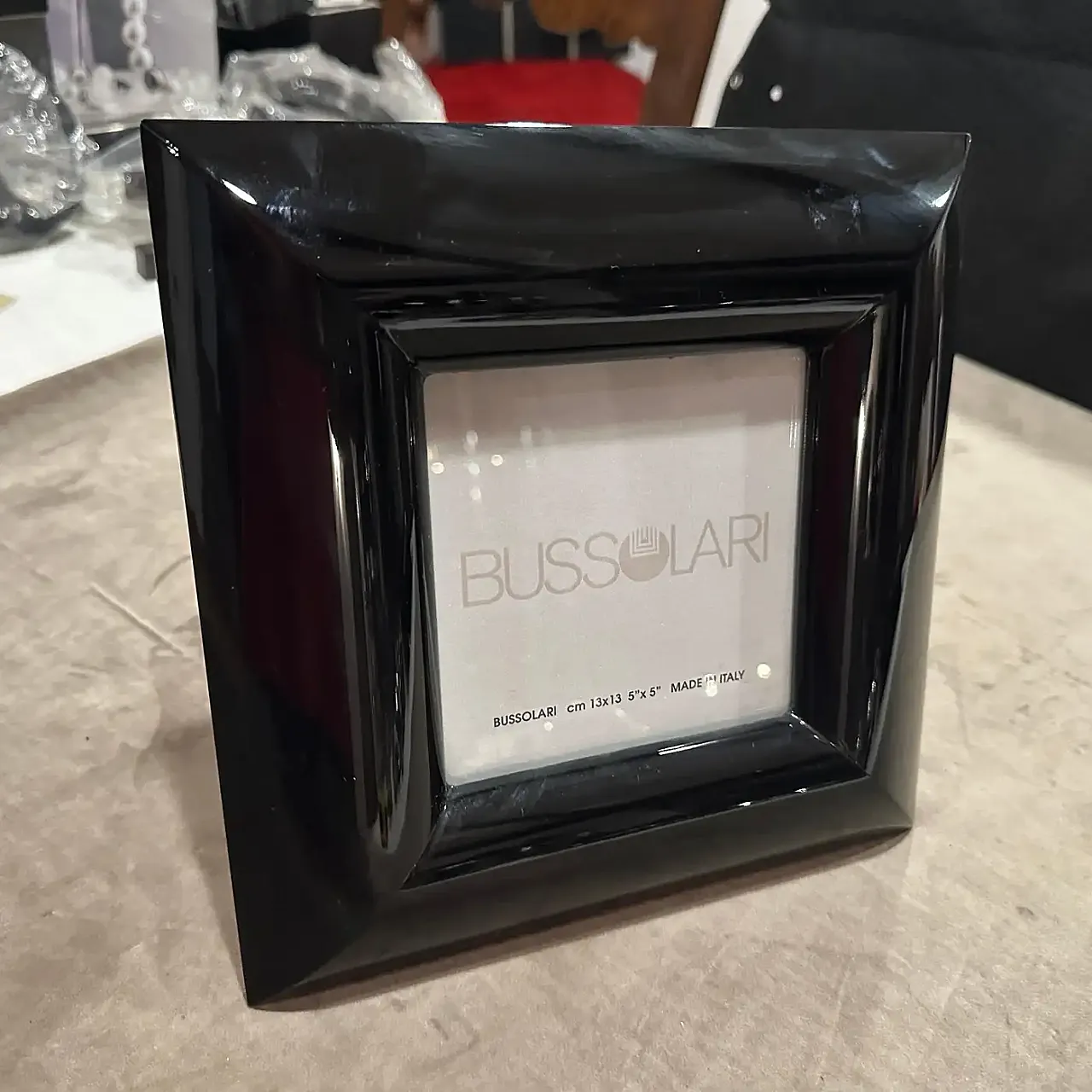 Square frame in black lacquered wood by Bussolari, 1990s 7
