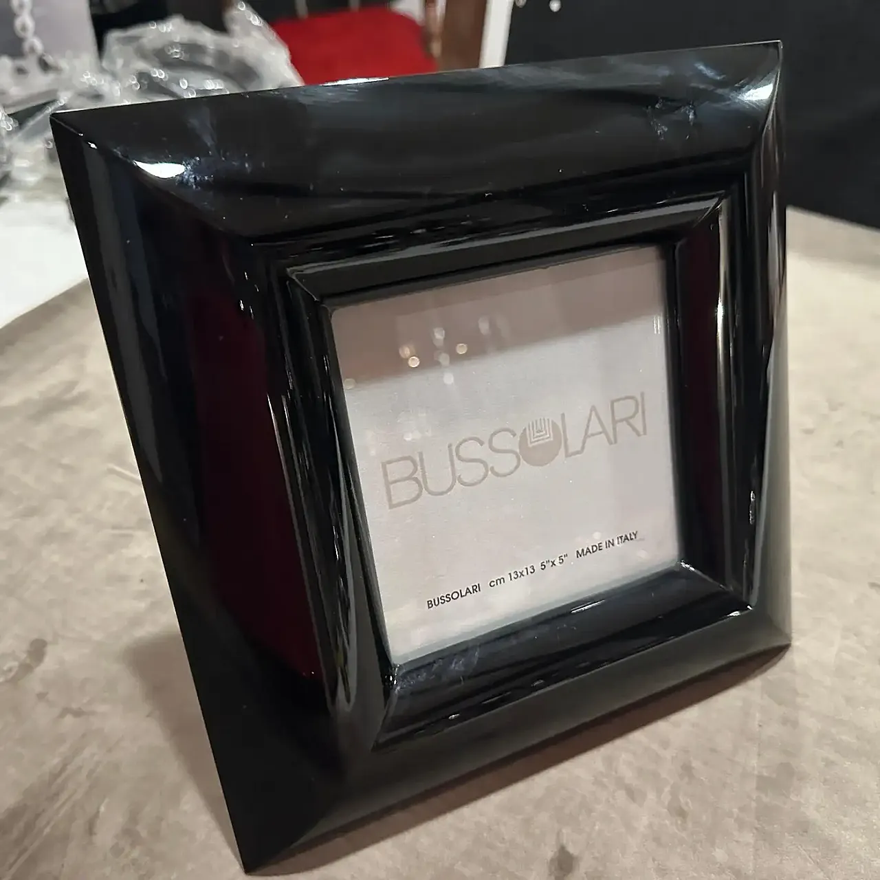 Square frame in black lacquered wood by Bussolari, 1990s 9